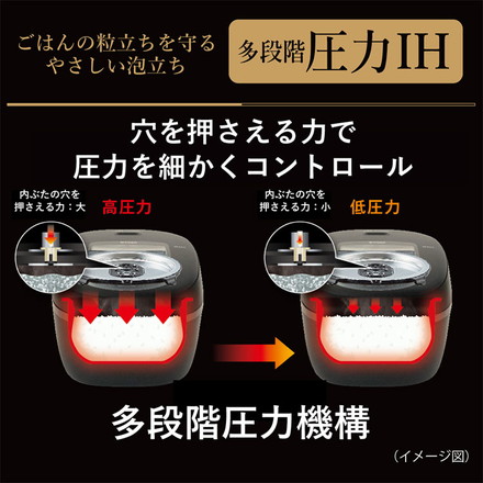 TIGER タイガー 圧力IHジャー炊飯器 ご泡火炊き エントリーモデル 1升 土鍋コート 炊き分け 極うま 少量 冷凍 おにぎり 分づき米 玄米 雑穀 麦飯 調理 圧力クリーニング JRI-S180KO オフブラック