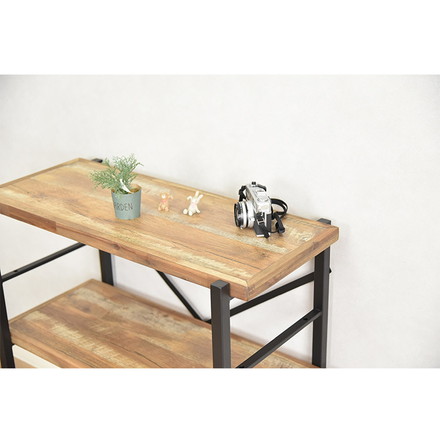 オープンラック 幅78cm 3段 シェルフ FJ-W78-3段 木目調 ヴィンテージ調 収納 収納家具