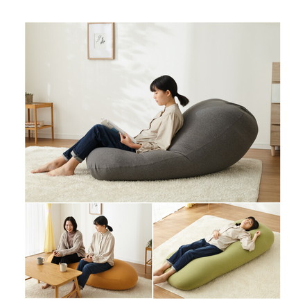 超極小ビーズ ビーズクッション 特大 omochi MAX 160×75×25cm モチモチ 洗える カバー付き ブラウン