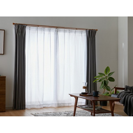 カーテンレール ダブル 1.2～2.0m 1.7～3.0m 伸縮レール トーソー TOSO ミディオ 木目ナチュラル ミディアム 1.2～2m