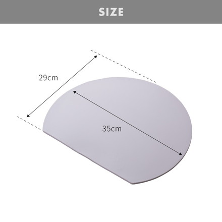 D型抗菌まな板 食洗機対応 丸いまな板 抗菌 耐熱 エラストマー 滑らない カッティングボード まな板 ライトグレー