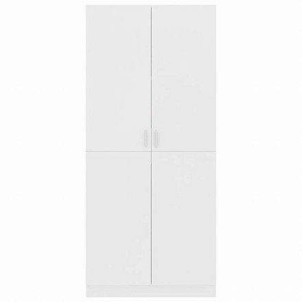 vidaXL ワードローブ ホワイト 80x52x180cm エンジニアリングウッド家具 キャビネット&収納