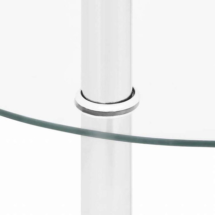 vidaXL 2段 サイドテーブル 透明 38cm 強化ガラス製家具 テーブル アクセントテーブル