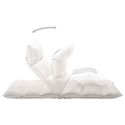 vidaXL 折りたたみ式 フロアチェア クリーム 布製 家具 チェア 床椅子