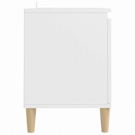 vidaXL TVキャビネット 無垢材脚付き ホワイト 103.5x35x50 cm家具