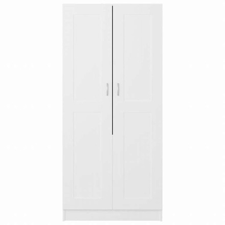 vidaXL 洋服ダンス ホワイト 82.5x51.5x180 cm エンジニアリングウッド家具 キャビネット&収納