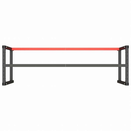 vidaXL ワークベンチフレーム マットブラック&マットレッド 180x57x79 cm メタル家具 テーブル用品 テーブル脚