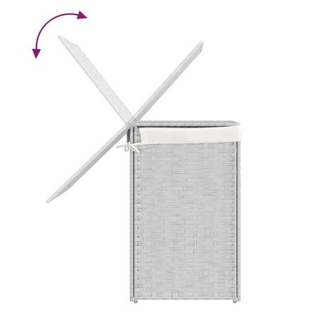 vidaXL ランドリーバスケット 2分割 ホワイト 53x35x57 cm