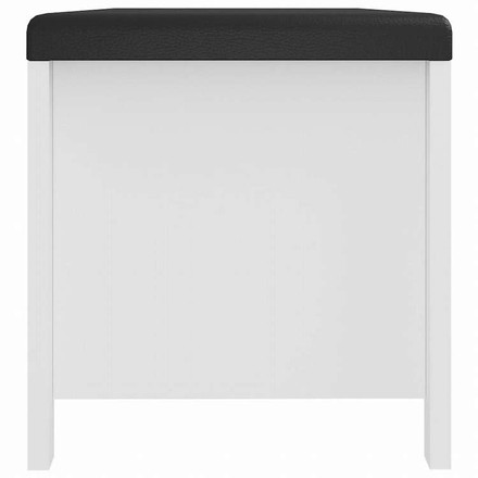 vidaXL 収納ボックス クッション付き ホワイト 105x40x45cm(米国限定)家具 キャビネット&収納