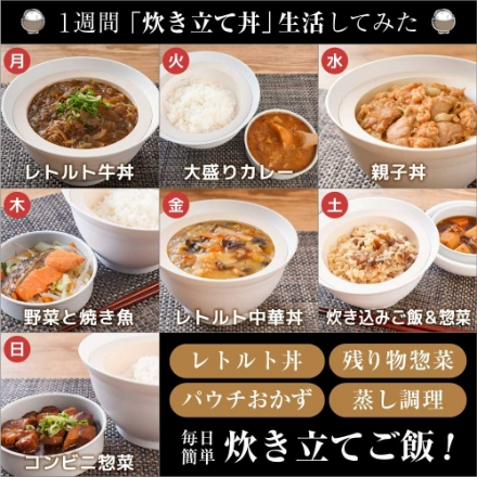 サンコー 2段式どんぶり型超高速炊飯器「炊き立て丼」 DNBRRCSWH [ホワイト]