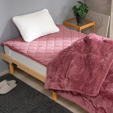 ファミラ 5層構造トリプルウォームぽかぽか 毛布布団セット 掛布団+敷パット シングル ピンク