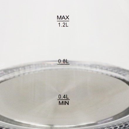 ヒロ・コーポレーション 電気ガラスケトル 強化ガラス製 おしゃれ 湯沸かしポット 1.2L ホワイト HKG-012-WH