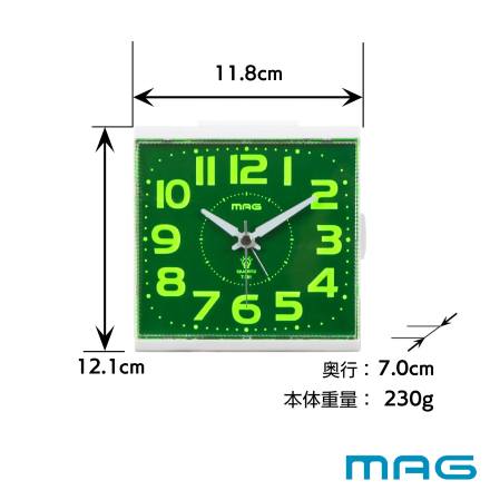 MAG 目覚まし時計 アンドン アラーム センサー 自動点灯 ノア精密 T-781 WH-Z