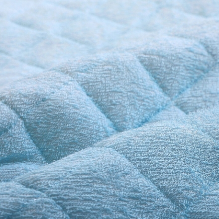 パッド一体型 ボックスシーツ シングル タオル素材 ブルー