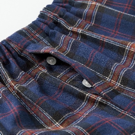 チェック柄 パジャマ メンズ 2色組 綿混起毛 ネイビー・グレー M