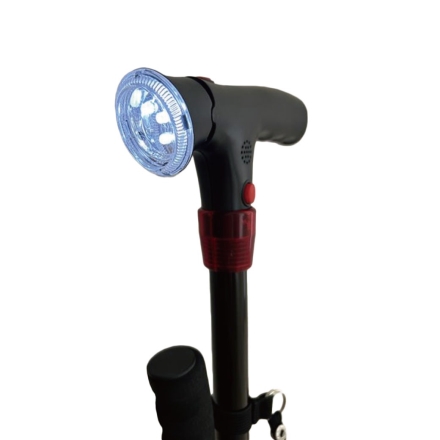 補助ハンドル付4点ステッキ＜SGマーク製品＞　LEDライト 反射シール 4点ステッキ 4点杖 介護 軽量