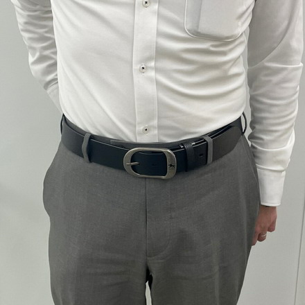 牛一枚革ベルト 牛革 本革 レザーベルト 105cm 5穴 シボ加工 メンズベルト ブラック