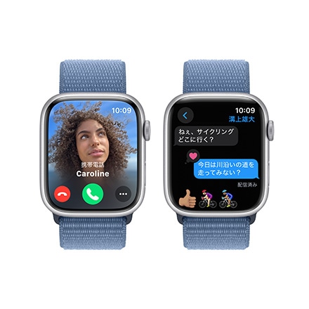 Apple Watch Series 9（GPSモデル）- 45mmシルバーアルミニウムケースとウインターブルースポーツループ