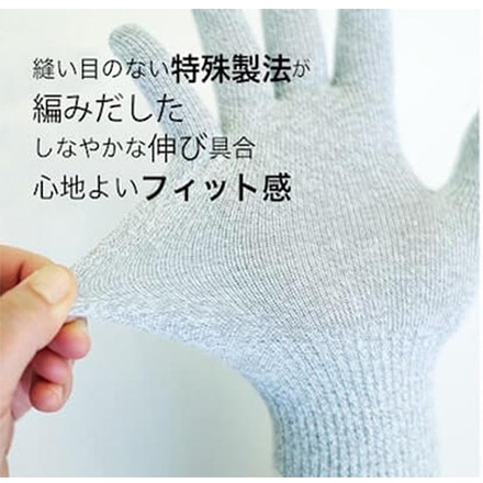 TEMASK 銀の糸・抗菌ウイルス対策手袋 Mサイズ グレー