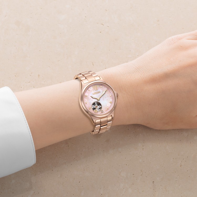シチズンコレクション 腕時計 メカニカル 桜 限定モデル レディース 国内正規品 PC1015-59W