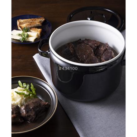 富士ホーロー 匠シリーズ 22cm 両手鍋 深型 鉄黒 TKM-22DW.BK