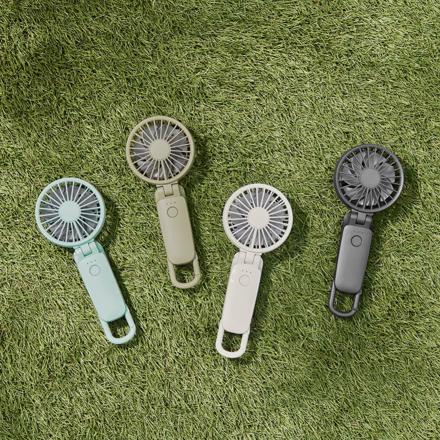 リズム RHYTHM ハンディファン Silky Wind Mobile 3.2 2個セット ミズイロ＆ダークグレー 2025年モデル カラビナ付き 9ZF040RH