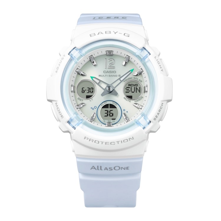 CASIO カシオ BABY-G BGA-2800K-7AJR ICERC Japanコラボ スナメリ×ベイビージー 電波ソーラー レディース腕時計 ホワイト×ライトブルー 限定モデル イルクジ イルカクジラ