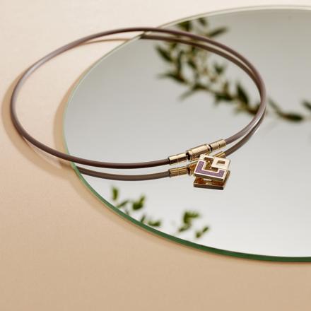 コラントッテ 磁気ネックレス TAOネックレス スリム AURA mini (アウラ ミニ) シャンパンゴールド×ラベンダーラメ DAAAI1113 Mサイズ & ハンドタオル セット