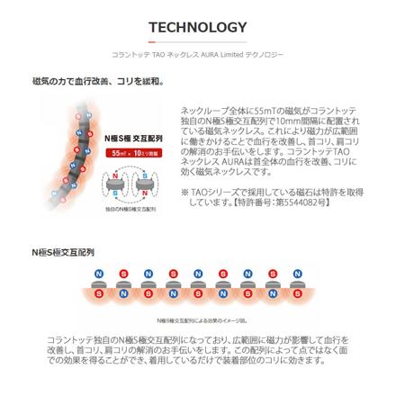 コラントッテ 磁気ネックレス TAO AURA アウラ ブラック プレミアムゴールド L ABAPH52L & ハンドタオル セット