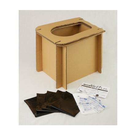 防災用品トイレ3点セット 非常用いつでもトイレ 50回セット＋簡易段ボール便座＋目隠しポンチョ