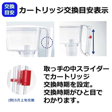 カートリッジ2個付&浄水器 東レ トレビーノ ポット型浄水器 高除去タイプ 2.1L PT304SV&ポット型浄水器用 カートリッジ2個セット PTC.SV2J