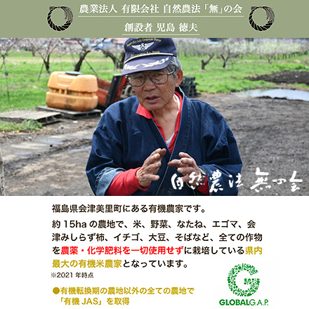 白米 福島県産 福、笑い 900g 農薬・化学肥料不使用 令和5年産