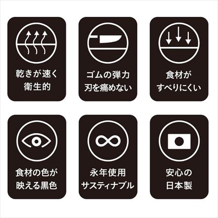 RUBBER Rubber ラバラバ カッティングボード M 黒 NBD001 まな板