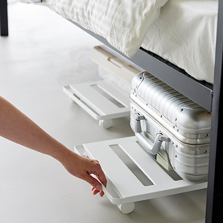 tower タワー 押入れ収納ロング台車 ホワイト 1417