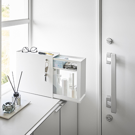 tower タワー 隠せる引き出し収納 ホワイト 1428