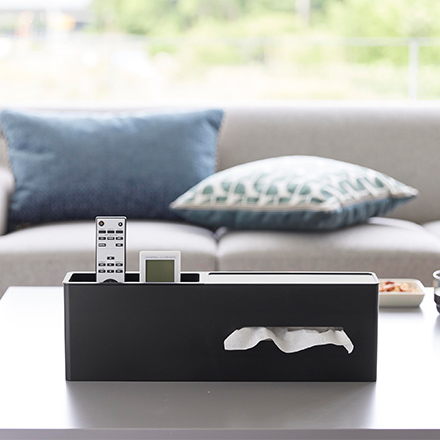 tower タワー 引っ掛けティッシュケース＆ダストボックス ブラック 1459