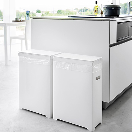 tower タワー スリム蓋付きゴミ箱 横開きタイプ 2個組 ホワイト 1526