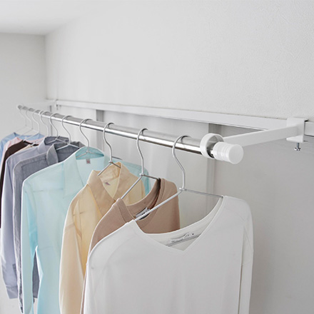 tower タワー 鴨居室内物干しポールホルダー 奥行ワイド ホワイト 1586