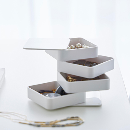 tower タワー アクセサリートレー ４段 スクエア ホワイト 1753