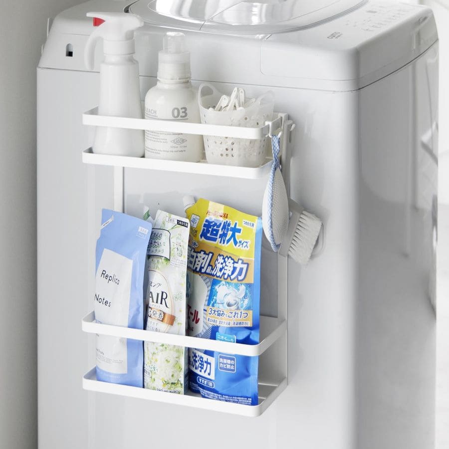 tower タワー 洗濯機横マグネット収納ラック タワー 2段 ホワイト 1800
