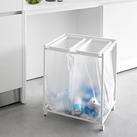 tower 目隠し分別ダストワゴン タワー 45L 2分別 ホワイト 1824