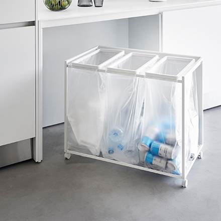 tower 目隠し分別ダストワゴン タワー 45L 3分別 ホワイト 1826