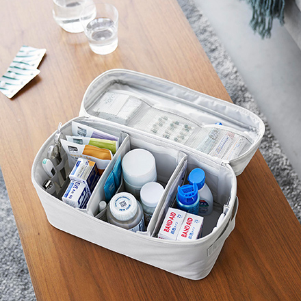 tower タワー 救急バッグ 仕切り付き ライトグレー 1848