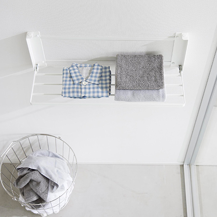 tower タワー ウォール折り畳みバスタオルラック 石こうボード壁対応 ホワイト 1941