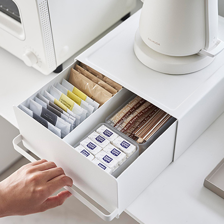 tower タワー 引き出し付きキッチン家電下ラック ホワイト 2018