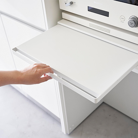 tower タワー キッチン家電下スライドテーブル ホワイト 2105