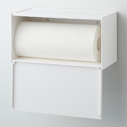 tower タワー マグネットトレー付きペーパータオルディスペンサー ホワイト 2192