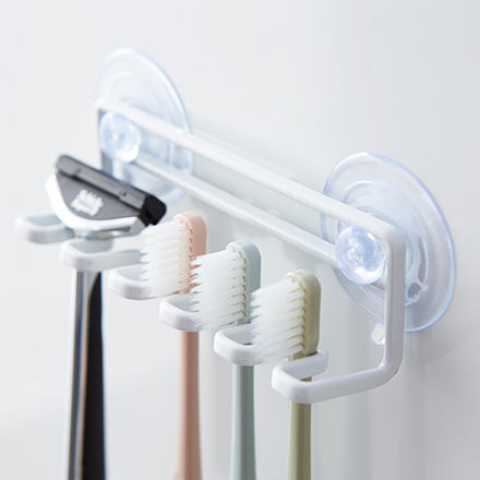 tower タワー 吸盤トゥースブラシホルダー 5連 ホワイト 3285