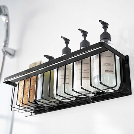 tower タワー マグネットバスルームバスケット ワイド ブラック 3770