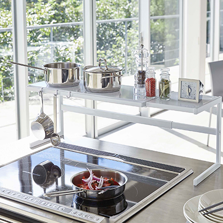 tower タワー 伸縮キッチンサポートラック ホワイト 4480